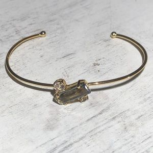 Ted Baker Gold Plated Green Amethyst Cuff NWOT